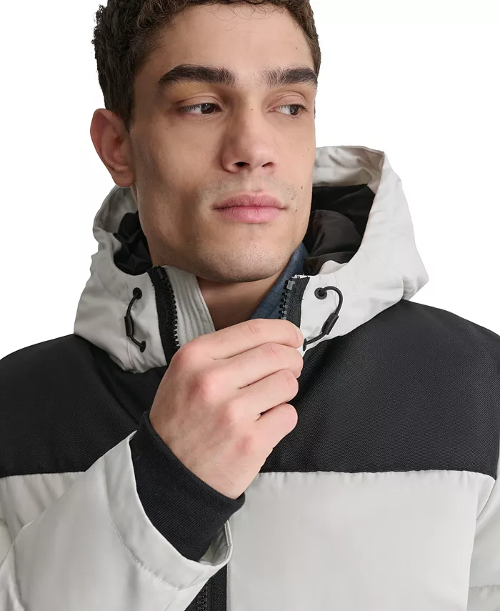 Men's Mixed-Media Puffer Coat - thumbnail 8