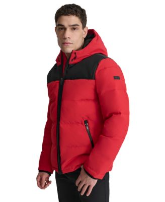 Men's Mixed-Media Puffer Coat, Created for Macy's 