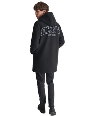 Men's Tufted-Chenille Logo Appliqu&eacute; Long Hooded Stadium Coat