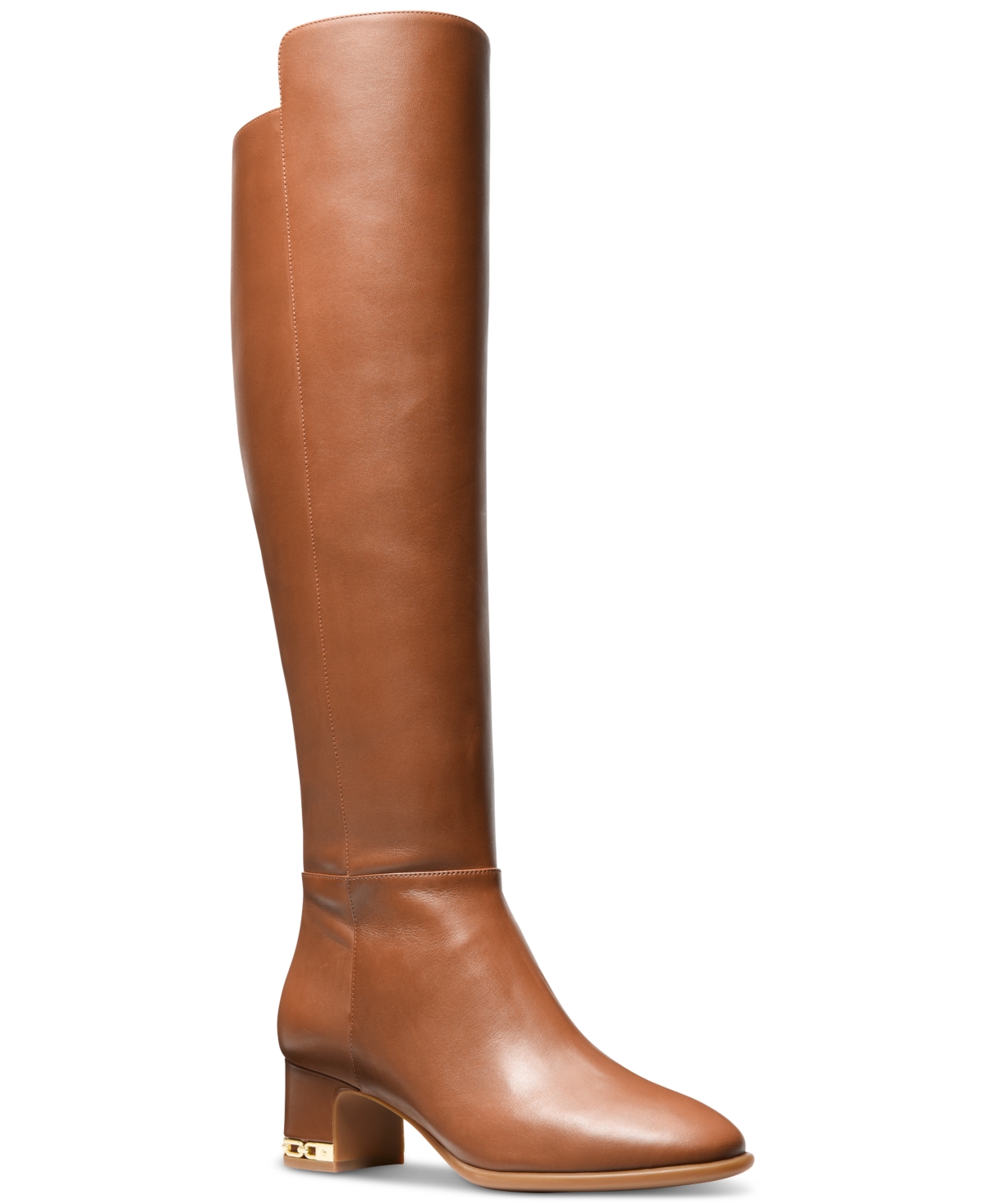 Michael Michael Kors Women's June Leather Knee High Riding Boots - Gold Hardware