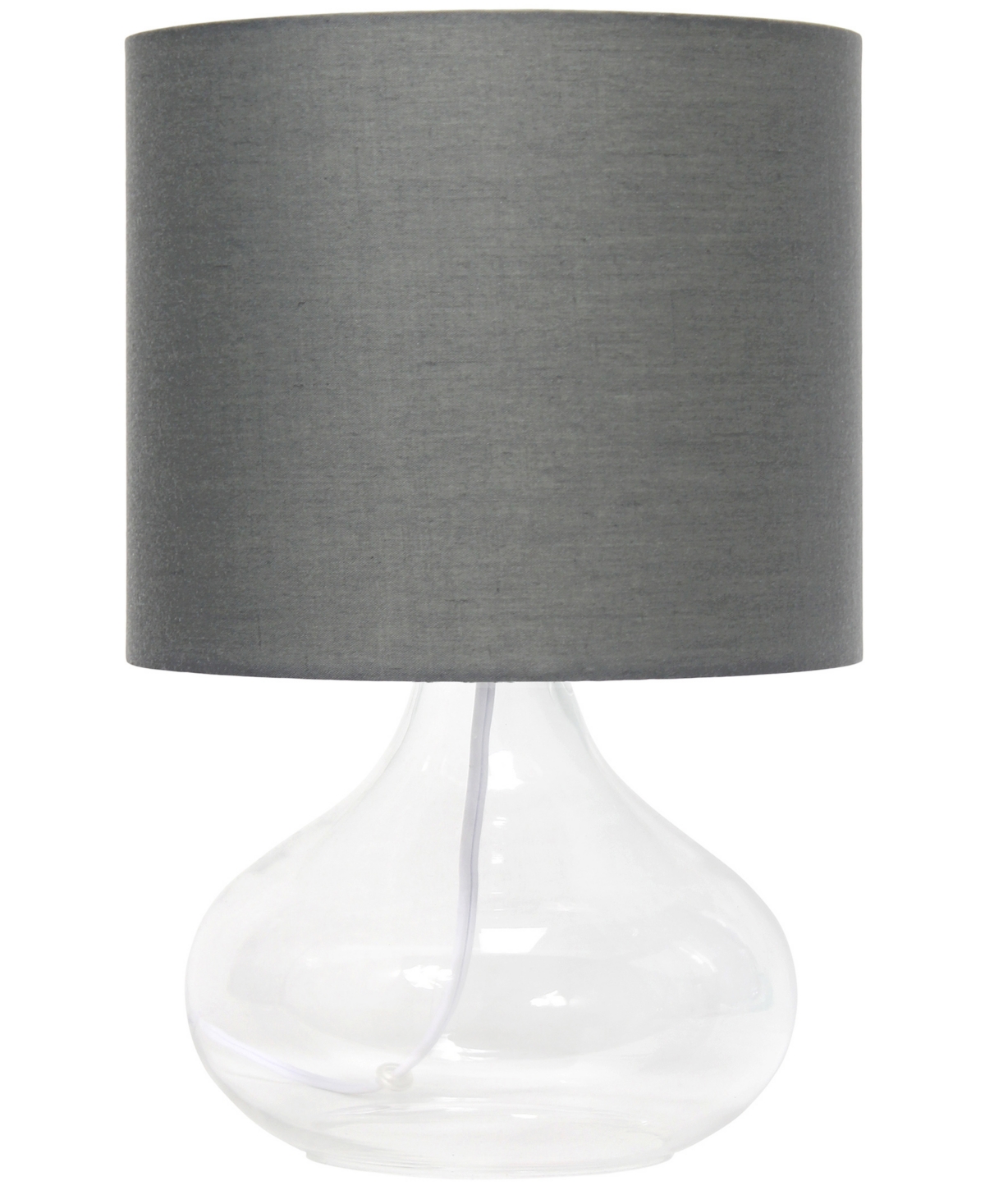 SIMPLE DESIGNS GLASS RAINDROP TABLE LAMP WITH FABRIC SHADE 