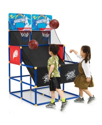Kids Arcade Basketball Game Set with 4 Basketballs and Ball Pump