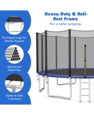 16 Feet Outdoor Trampoline Bounce Combo with Safety Closure Net Ladder