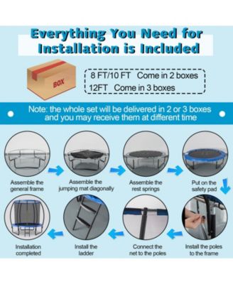 8 Feet ASTM Approved Recreational Trampoline with Ladder