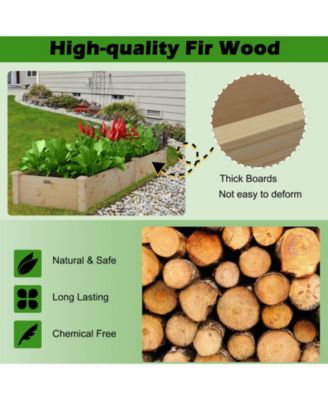 Wooden Raised Garden Bed Outdoor for Vegetables Flowers Fruit