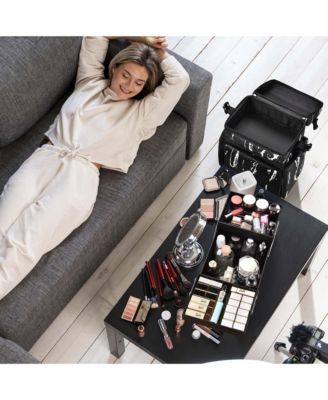 Soft Sided Rolling Makeup Train Case Cosmetic Organizer Crocodile