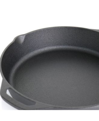 Pre-Seasoned 9 Piece Cast Iron Skillet Set with Lids and Red Silicone Holder