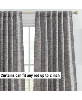 Easton Jacquard Slub Texture - Privacy Curtains with Back Tab Rod Pocket Lightweight Window Curtains Panels, Set of 2