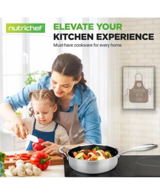 Jumbo Cooker with Glass Lid - Triply Stainless Steel Cookware, DAKIN Etching Non-Stick Coating Inside and Outside