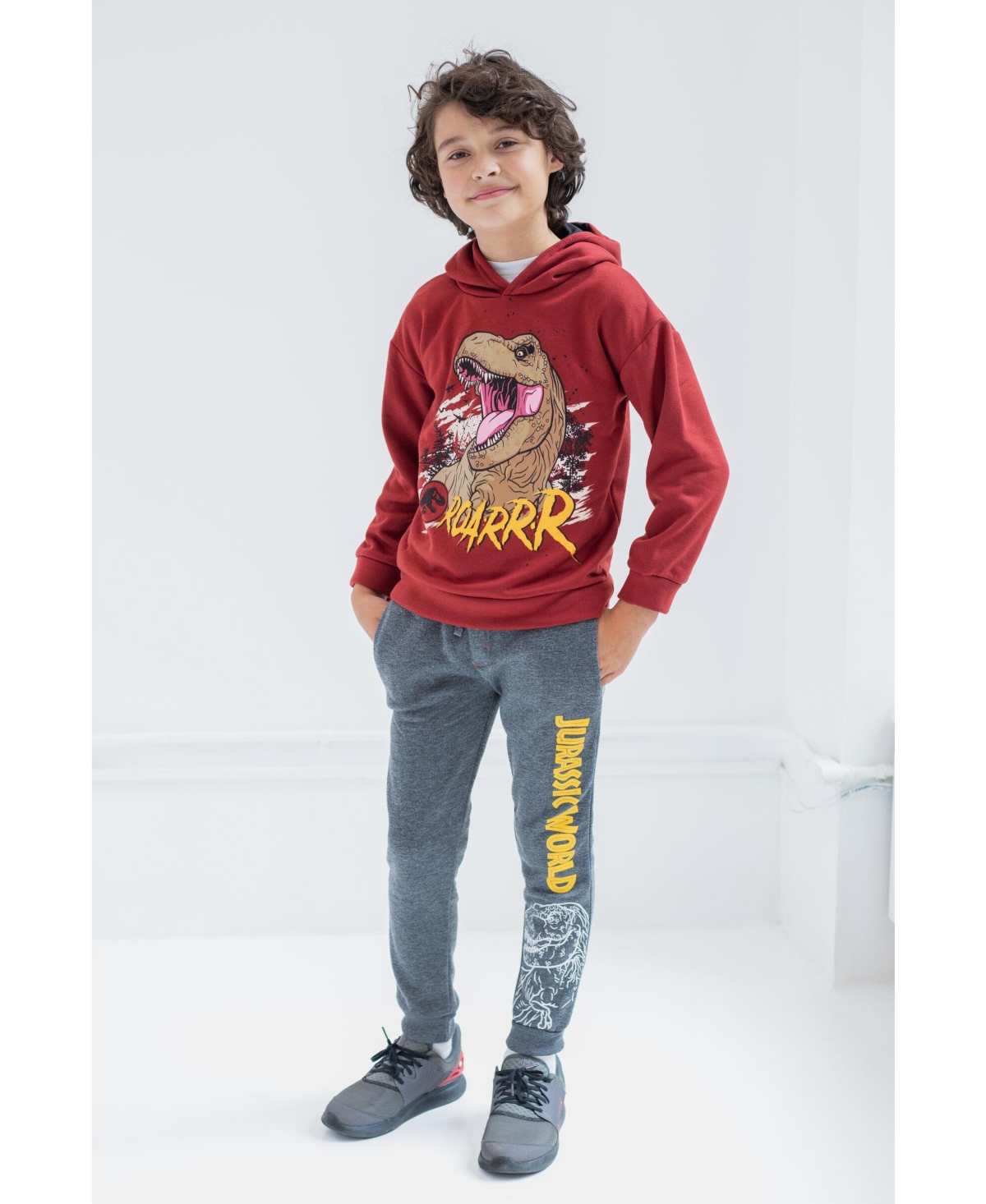Jurassic Park Toddler Boys Jurassic World Jurassic World Dinosaur T-Rex Fleece Pullover Hoodie and Pants Outfit Set