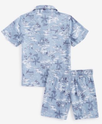 Toddler Boys 2T-4T Scenic Short Sleeve Shirt & Print Shorts Set, Created for Macy's