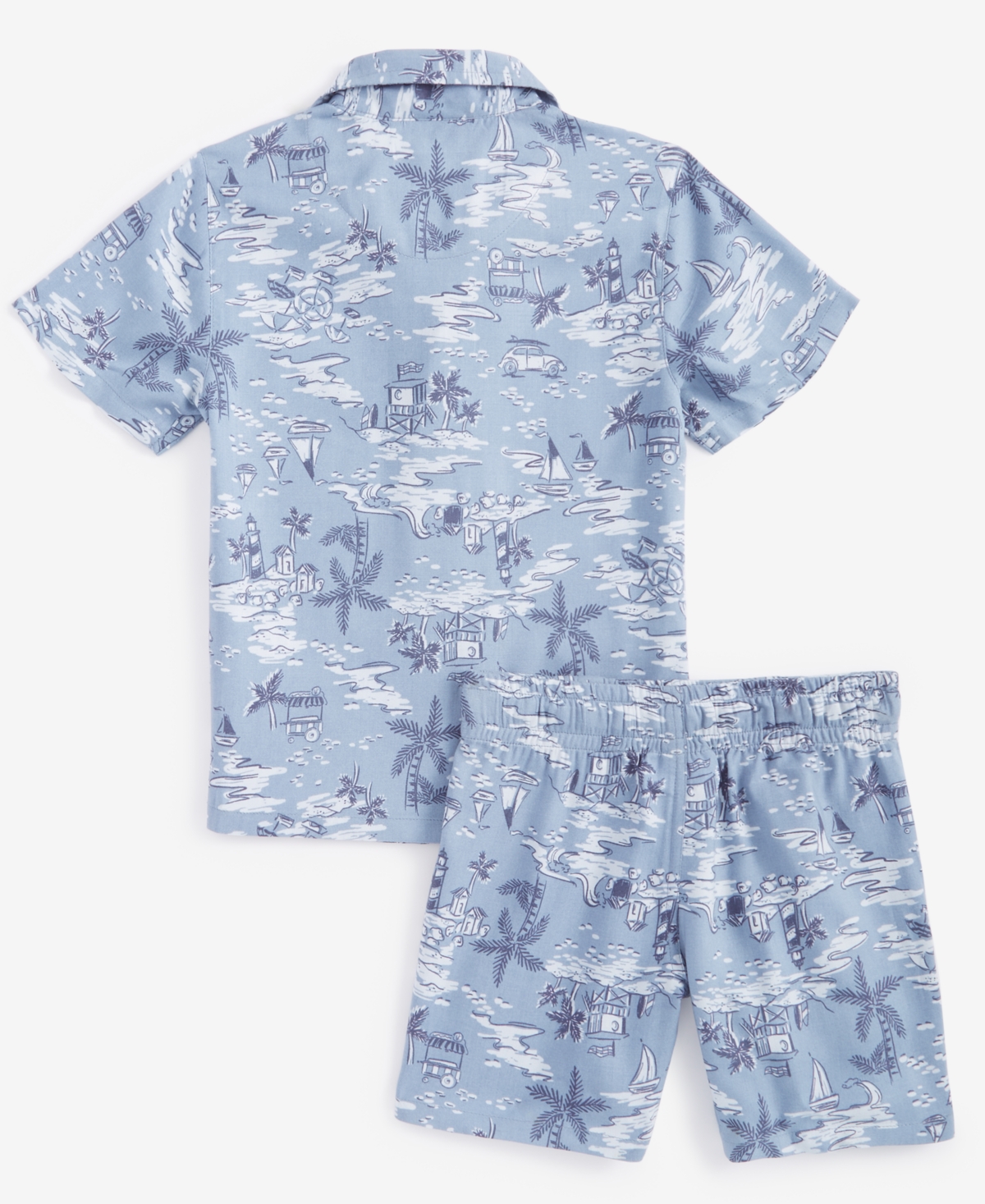 Macy's Epic Threads Toddler Boys Scenic Short Sleeve Shirt & Print Shorts Set, Created For  In Blue Ash S