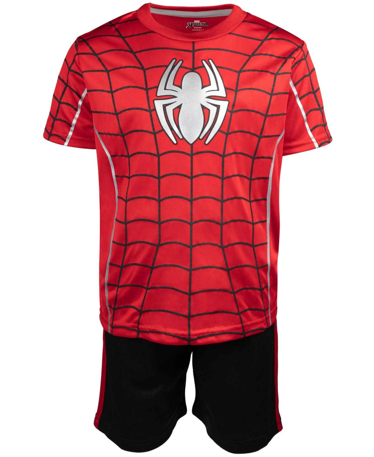 Marvel Big Boys Avengers Captain America Iron Man Venom Hulk Cosplay Athletic T-Shirt and Shorts Outfit Set to - Spider-man
