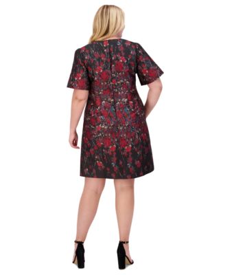 Vince Camuto Plus Size Brocade Fit & Flare Dress - Macy's