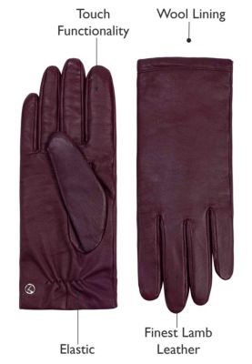 Women`s Premium Lamb Leather Touchscreen Gloves "CHELSEA"