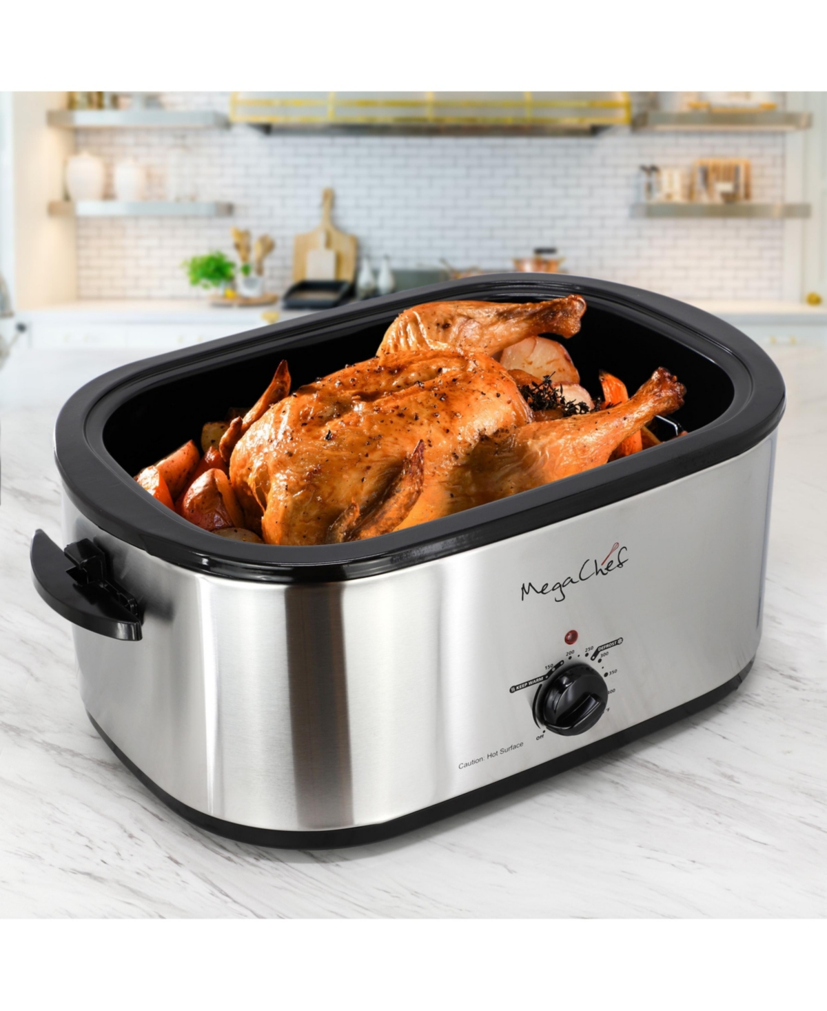 Megachef Electric Roaster Oven with High Dome Self-Basting Lid