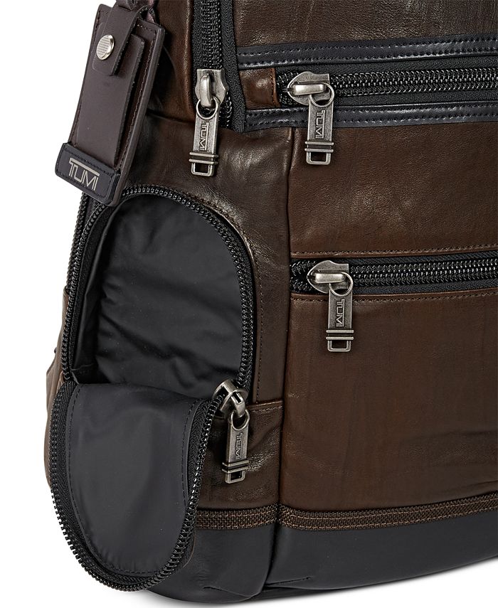 Tumi alpha bravo 2025 knox leather backpack