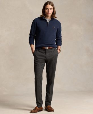 Men's Estate-Rib Cotton Quarter-Zip Pullover