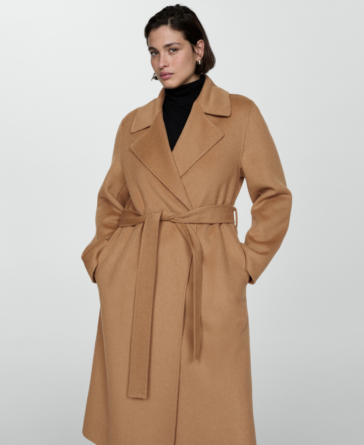 Mango Women's Belt Handmade Coat