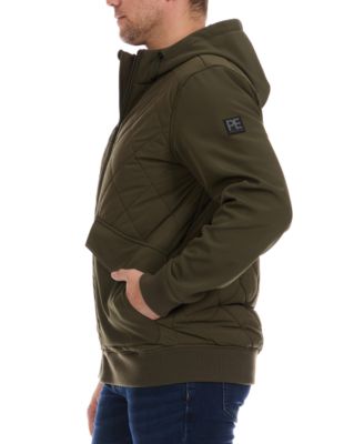 Men's Diamond Quilted Hooded Softshell Bomber Jacket