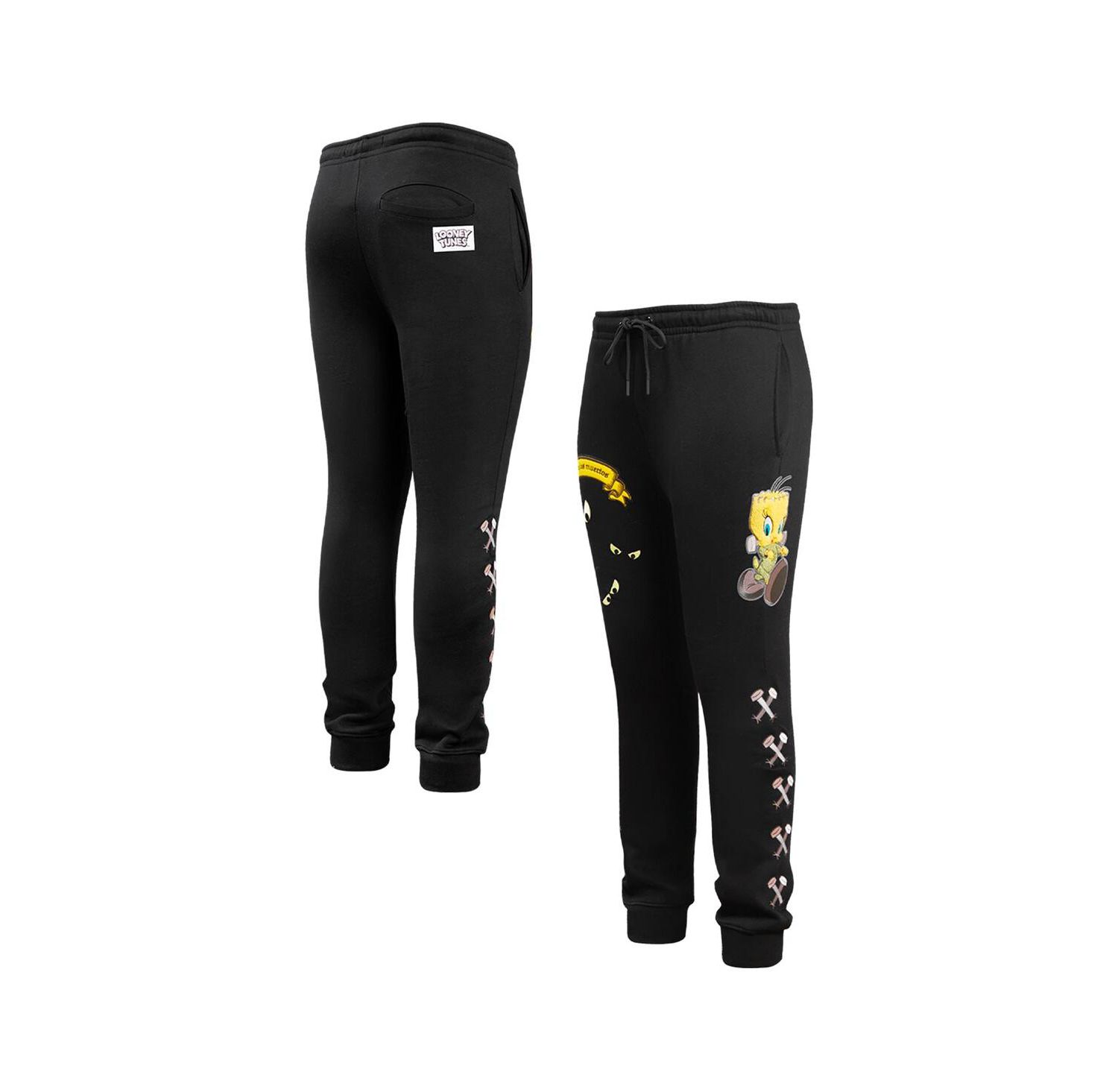 Men's Black Looney Tunes Franken Tweety Joggers