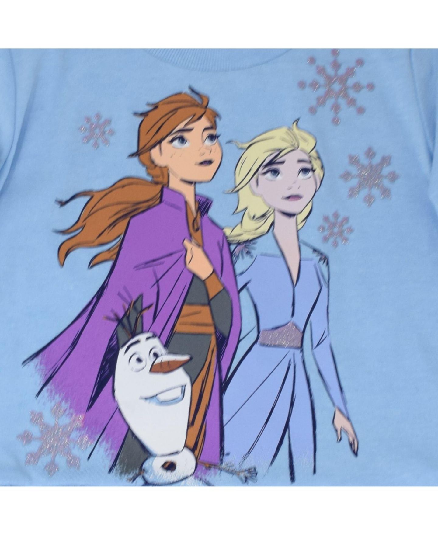 Детский комплект Frozen: футболка с баской и леггинсы, для девочек, цвет: Светлый синий — фото 6