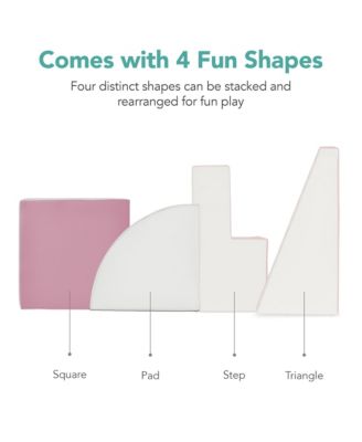 4-Piece Kids Climb and Crawl Soft Foam Block Playset Structures for Child Development