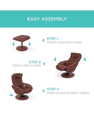 Faux Leather Electric Massage Recliner Chair w/ Stool Ottoman, Remote Control, 5 Modes