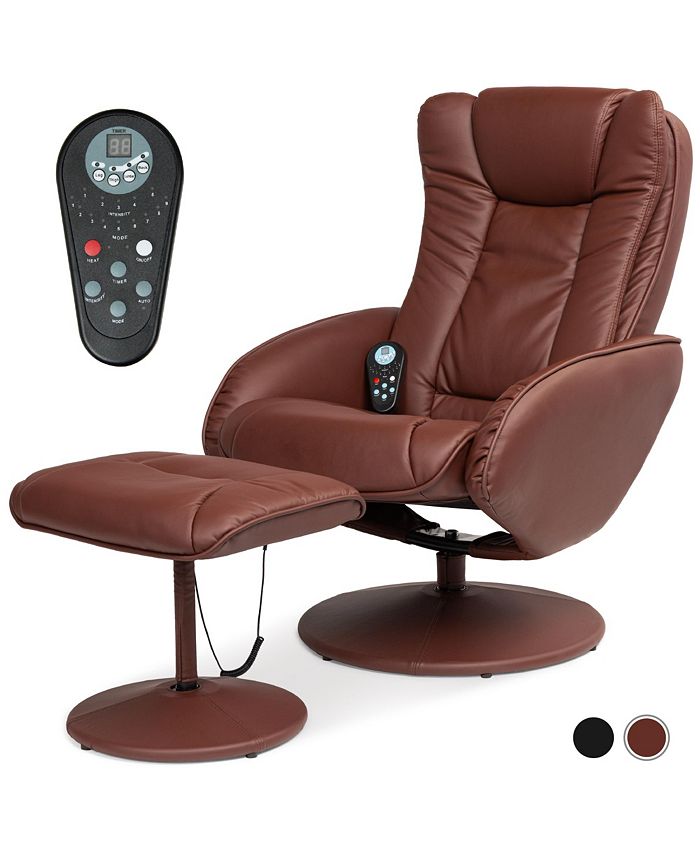 Color Brown Best Choice Products Faux Leather Electric Massage Recliner Chair w/ Stool Ottoman, Remote Control, 5 Modes - Brown - NO SIZE