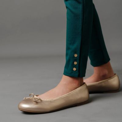 Toddler Girls Button Cuff Ponte Pant