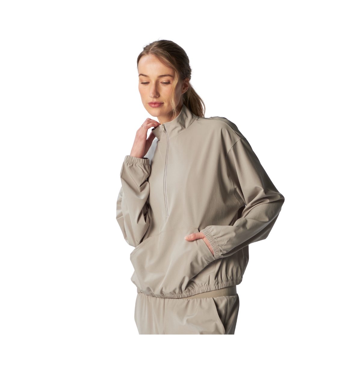Women's G Lifestyle Lightweight Woven Anorak - Grey sage