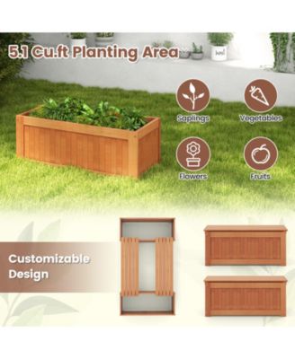 Outdoor Plant Container with Built-In Seat for Garden, Yard, Balcony, or Deck