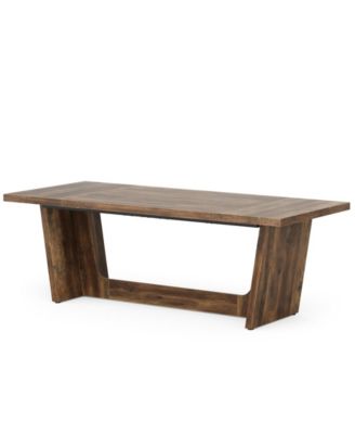 70.87-Inch Executive Computer Desk: Large Home Office Desk with Solid Wooden Pedestal, Industrial Wood Study Writing Table, Brown