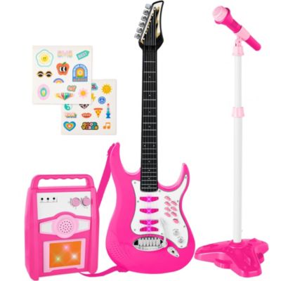 Kids Electric Musical Guitar Toy Play Set w/ 6 Demo Songs, Whammy Bar, Microphone