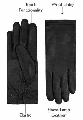 Women`s Premium Lamb Leather Touchscreen Gloves "CHELSEA"