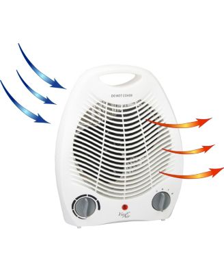 1500W Portable 2 Settings White Office Fan Heater with Adjustable Thermostat