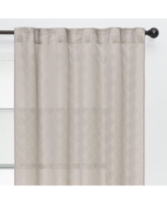 Premium 2-Panel Diamond Textured Semi Sheer Curtain Panels - 3-in-1 Back Tab, Rod Pocket, Ring Tab - for Windows Living Room Bedroom - Semi-Sheer Drapes for Privacy - 52 x 96 Inches - Taupe