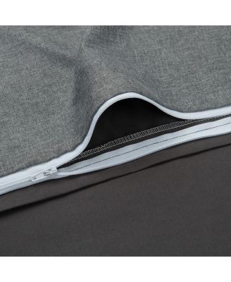 Premium Faux Linen Bedding Duvet Cover 3-Piece Soft Luxury Set - Double Brushed Breathable Microfiber Comforter Cover - Breathable Washable Wrinkle and Stain Resistant - Charcoal King Size