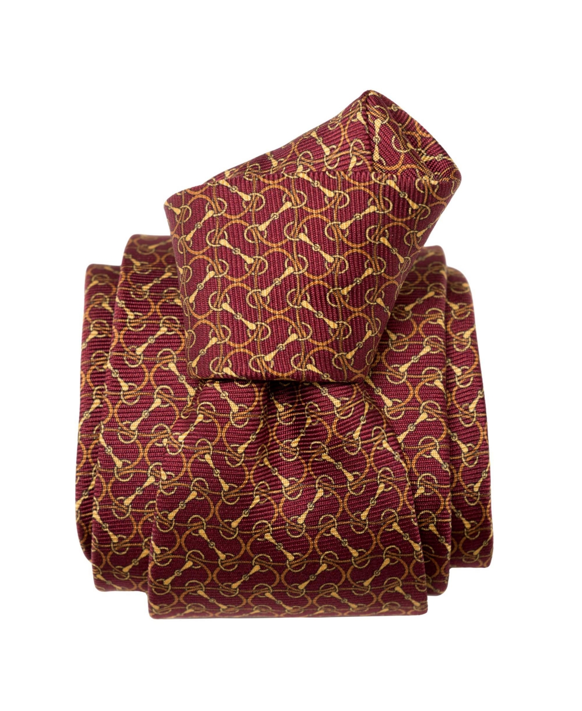 Palio - Printed Silk Tie for Men - Burgundy