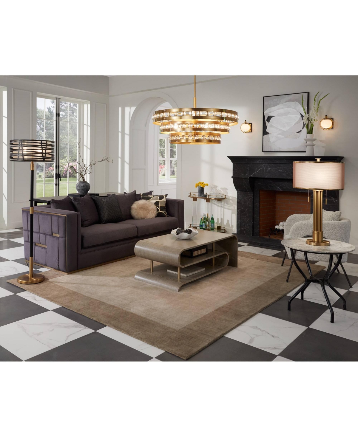 Possini Euro Design Halifax Modern Industrial Floor Lamp 64 1/2