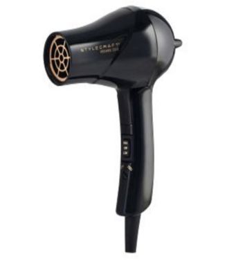 Peewee 1200 Folding Handle Dual Voltage Compact Travel Hair Dryer with Nozzle, Diffuser, and Travel Bag