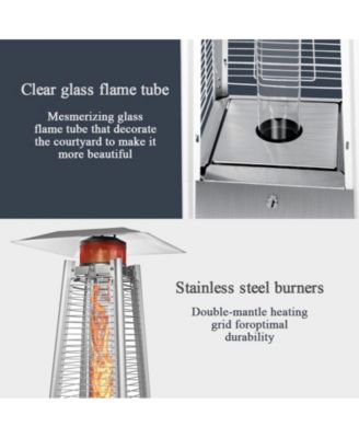 42000 BTU Outdoor Black Pyramid Patio Heater with Cover
