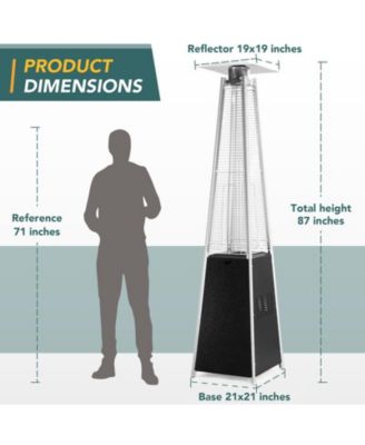 42000 BTU Outdoor Black Pyramid Patio Heater with Cover