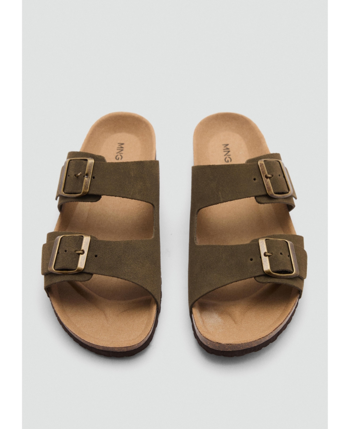 Mango Men's Buckle Detail Split Leather Sandals