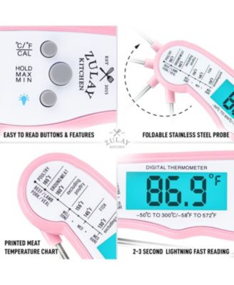 Instant Read Food Thermometer - Waterproof Digital Meat Thermometer