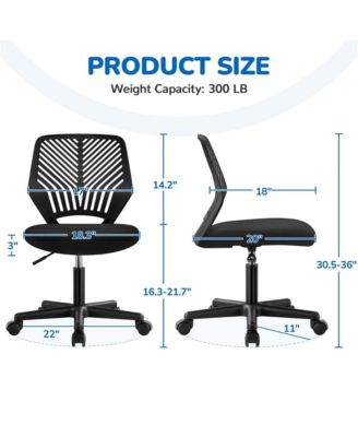 Office Chair Armless Desk Chair Mid Back Swivel Chair