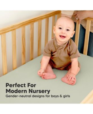 Waterproof Crib Sheets for Boys, Girls, 2pk Baby Fitted Crib Sheet, Waterproof Crib Mattress Protector Sheets