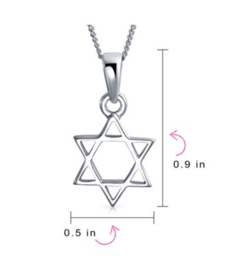 Hanukkah Magen Star of David Pendant Necklace Religious Judaic Jewelry Bat Mitzvah .925 Sterling Silver