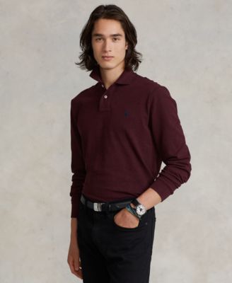 Men's Classic Fit Long Sleeve Mesh Polo