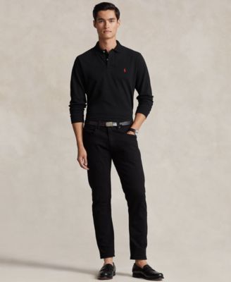 Men's Classic Fit Long Sleeve Mesh Polo